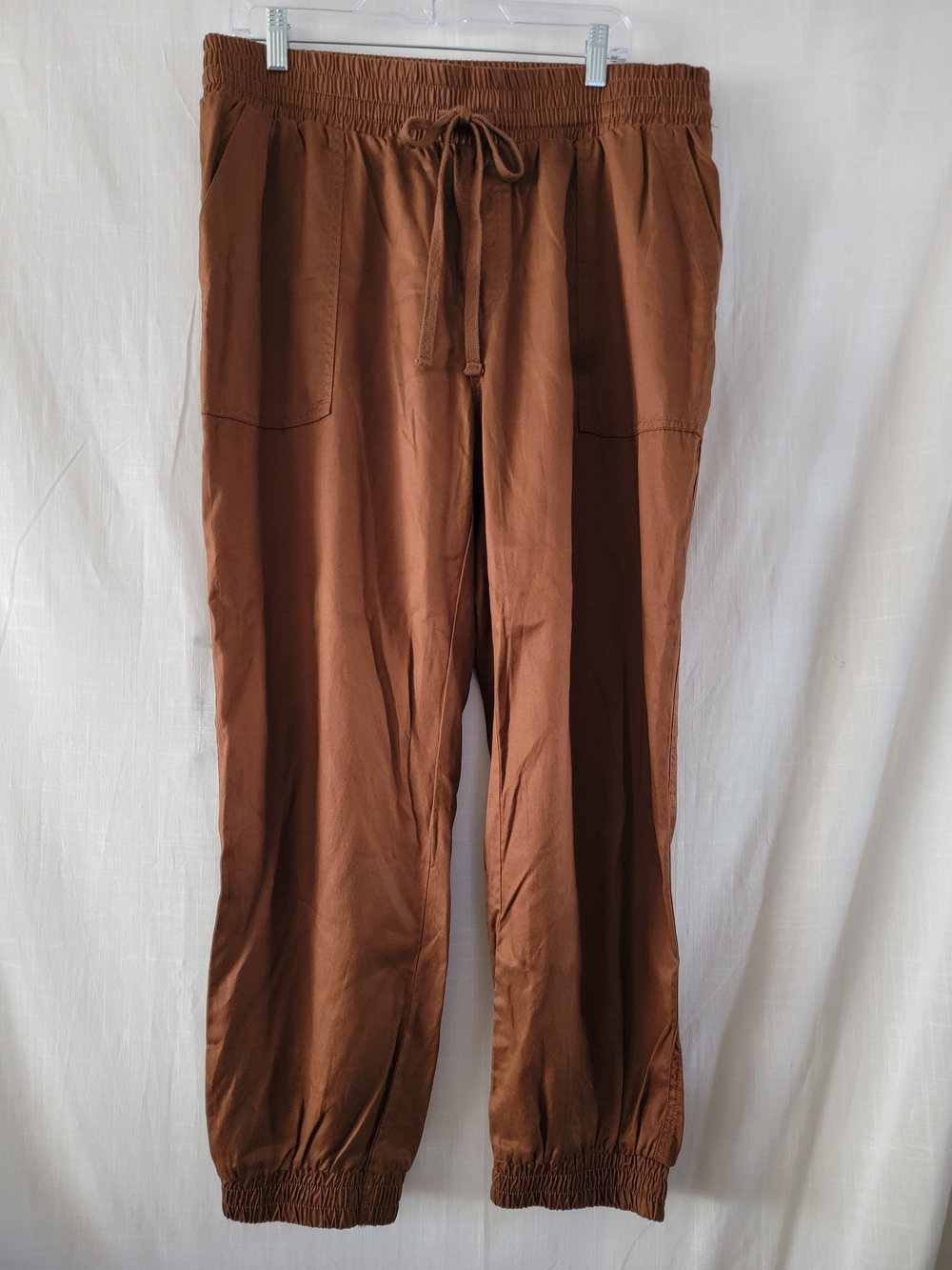 Women's Drawstring Casual Pants - Brown/XL